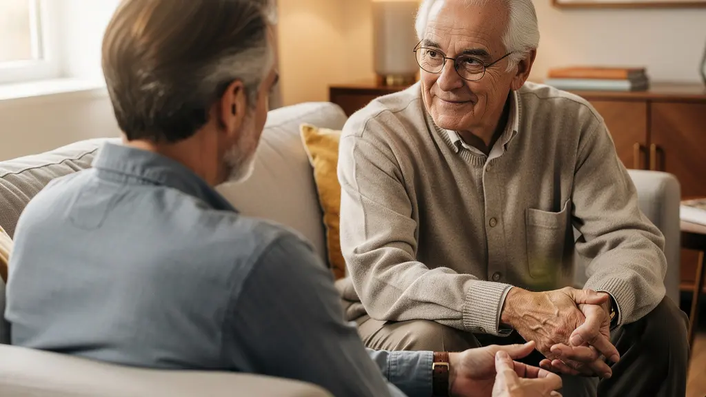 Discussion familiale autour du choix de résidence senior